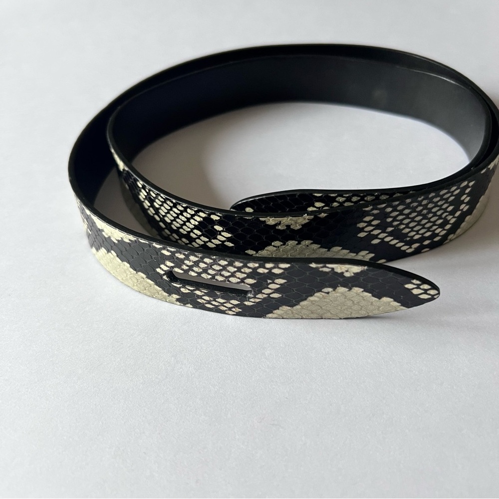 ISABEL MARANT LECCE PYTHON PRINT LEATHER BELT SIZE LARGE NWOT - Picture 5 of 10